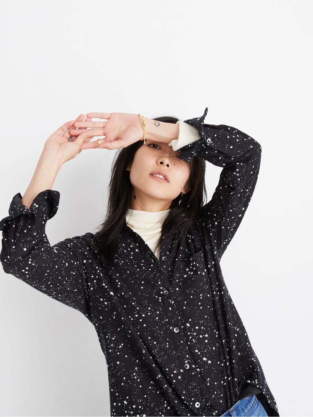 Madewell Oversized Ex-Boyfriend Shirt in Star Print